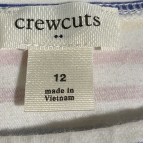 Crewcuts Girls Dress Size 12 Long Sleeve Tie Waist Striped Cotton Blend - Picture 7 of 9